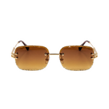 GLENZO Diamond Rimless | Braun Gold
