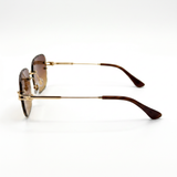 GLENZO Diamond Rimless | Braun Gold