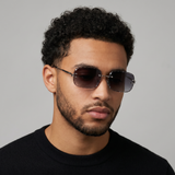 GLENZO Diamond Rimless | Schwarz Silber